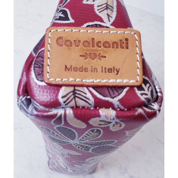 NWT CAVALCANTI Collection Italian Large Floral Clutch Wristlet Handbag Purse Red - Picture 8 of 16